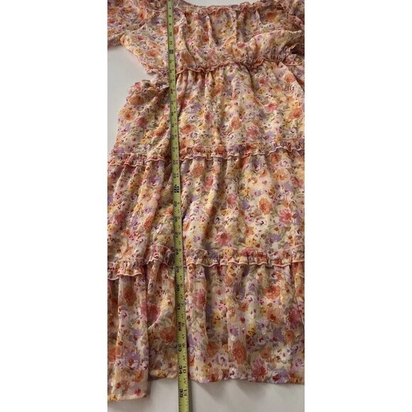 Vintage Jessica Simpson Women’s Sz XL Dress Floral Ruffled Boho Western Style - Picture 11 of 14